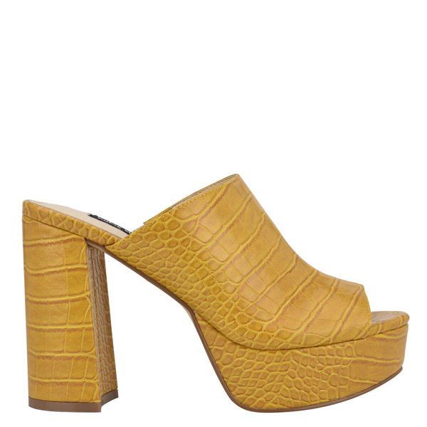 Nine West Ravyn Yellow Platform Sandals | Ireland 40S36-8O96
